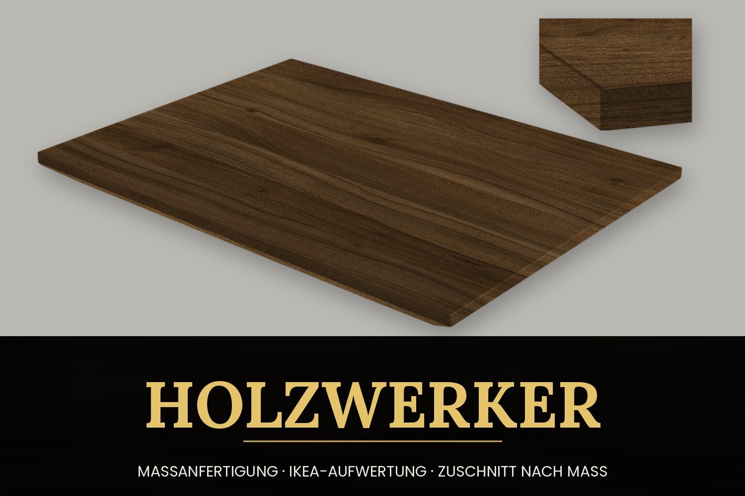 Tischplatte Lyon Walnut nach Maß